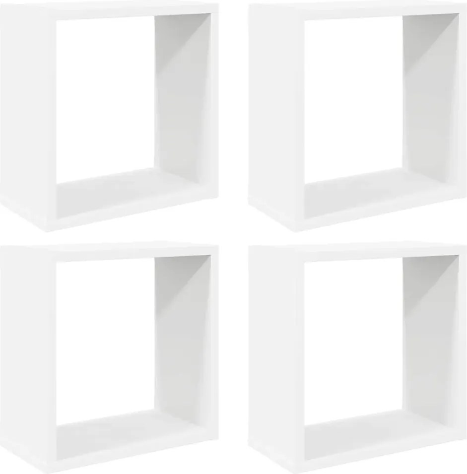 vidaXL 4 db fehér fali kockapolc 30 x 15 x 30 cm