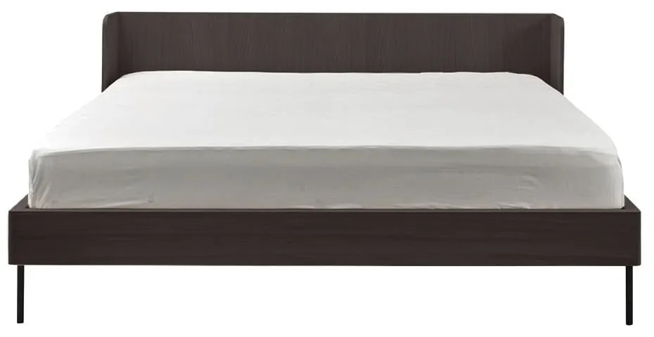 Fekete franciaágy tölgyfa dekorral 180x200 cm Wrap – Bonami Selection