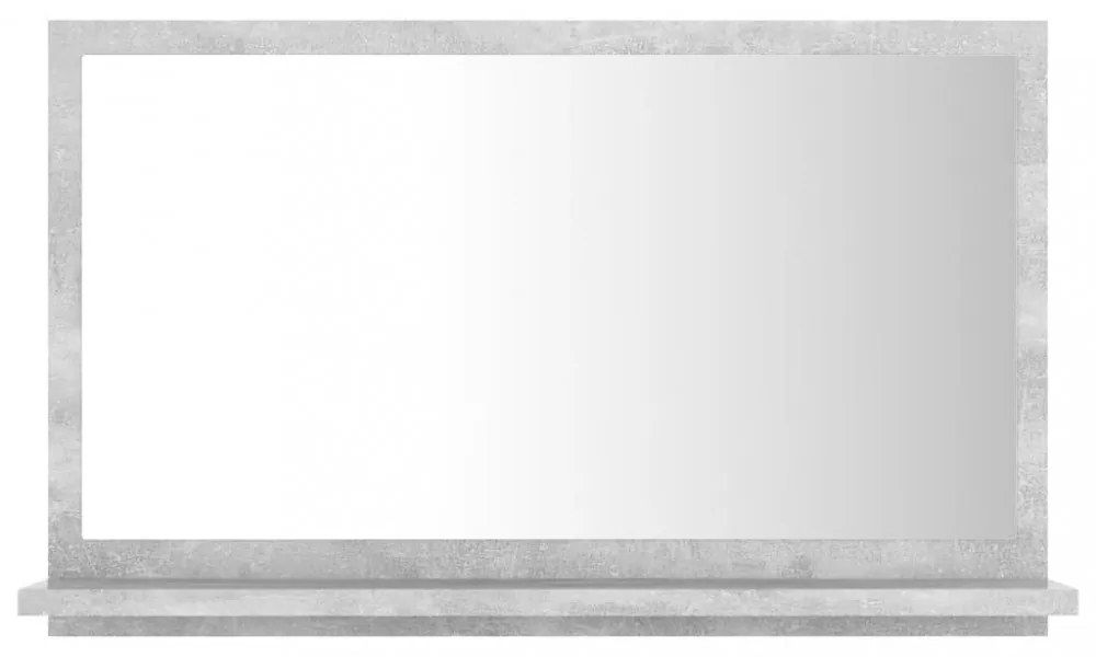 betonszürke forgácslap fürdőszobai tükör 60 x 10,5 x 37 cm