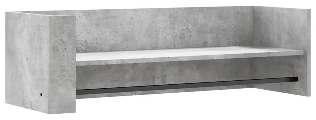 betonszürke szerelt fa fali polc 100 x 35 x 30,5 cm
