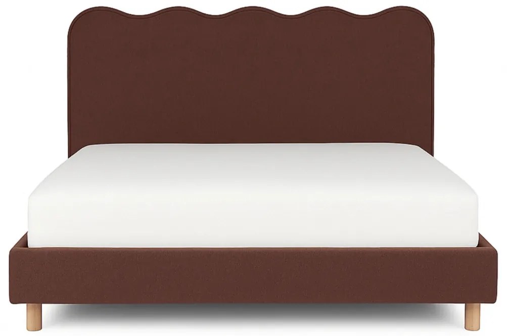 Kárpitozott Franciaágy Rozsdabarna Színben. 160x200 IZMIR