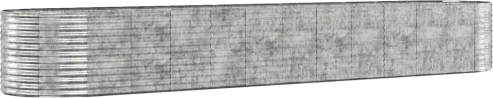 vidaXL ezüstszínű porszórt acél kerti magaságyás 507x100x68 cm