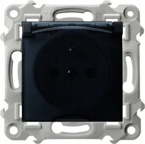 Szimpla hermetikus aljzat tűvel fekete Ospel Zafír GPH-1ZZ/m/33/d