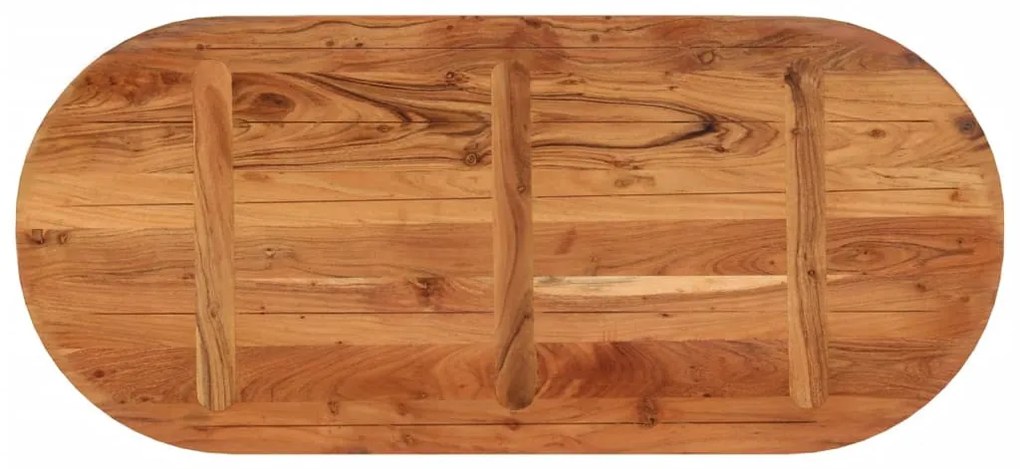 tömör akácfa ovális asztallap 110 x 50 x 3,8 cm