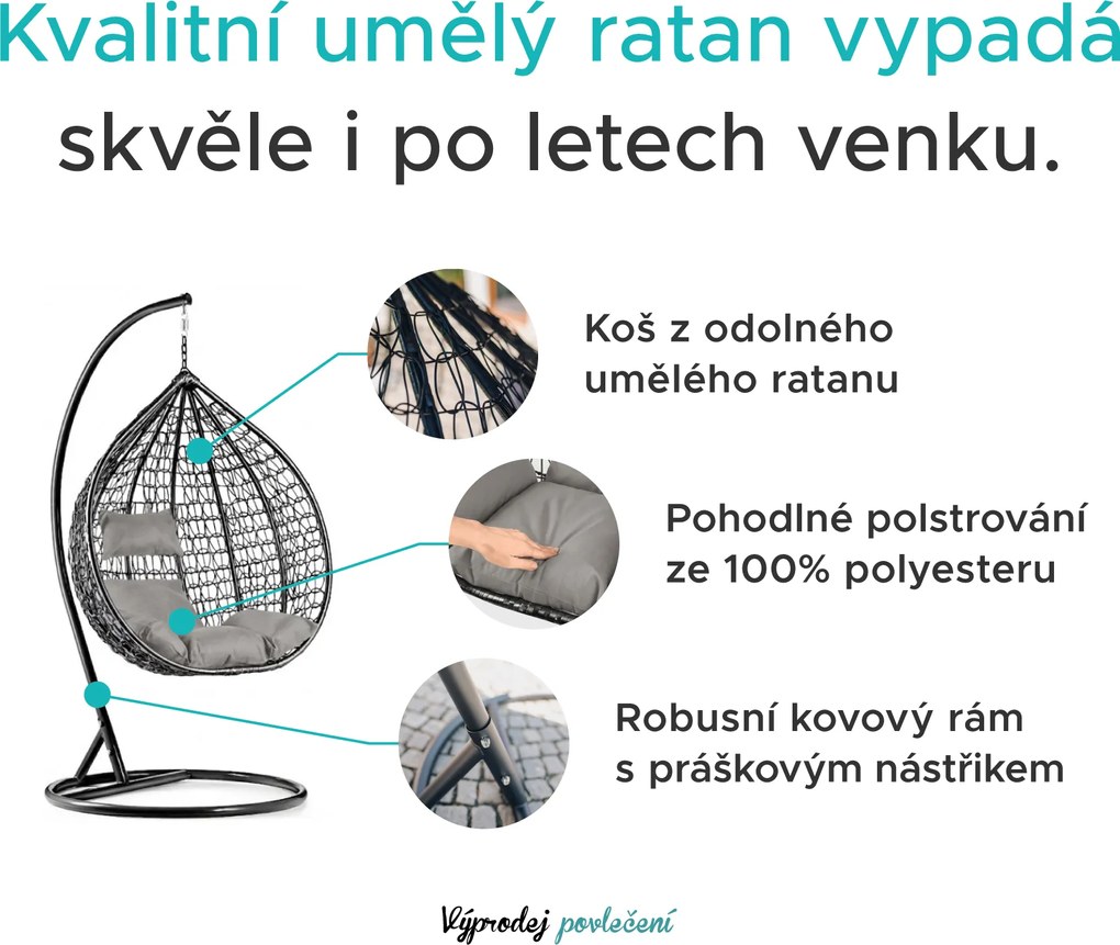 AKCIÓ Függőszék KOKON állvánnyal, bézs II. osztály