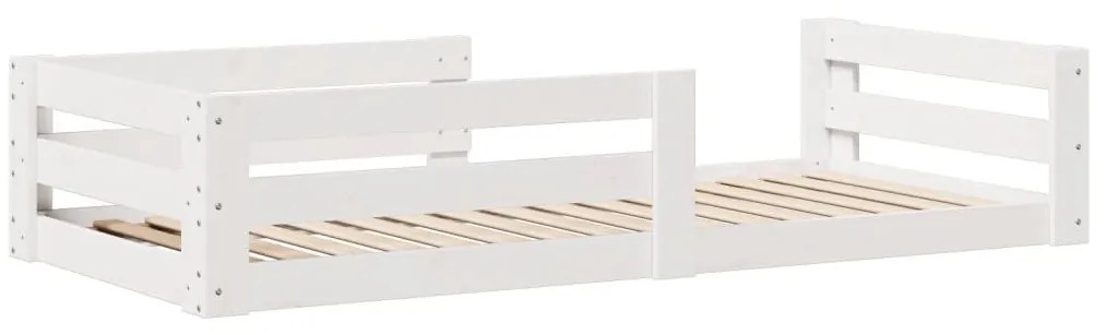 ágykeret matrac nélkül fehér 80x160 cm tömör fa fenyőfa