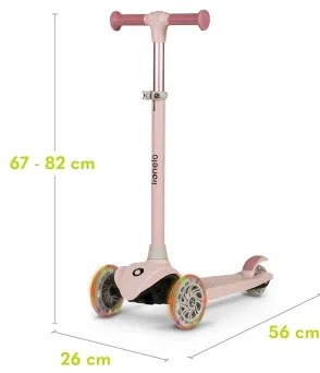 Lionelo - Gyermek roller JESSY 3xAA rózsaszín