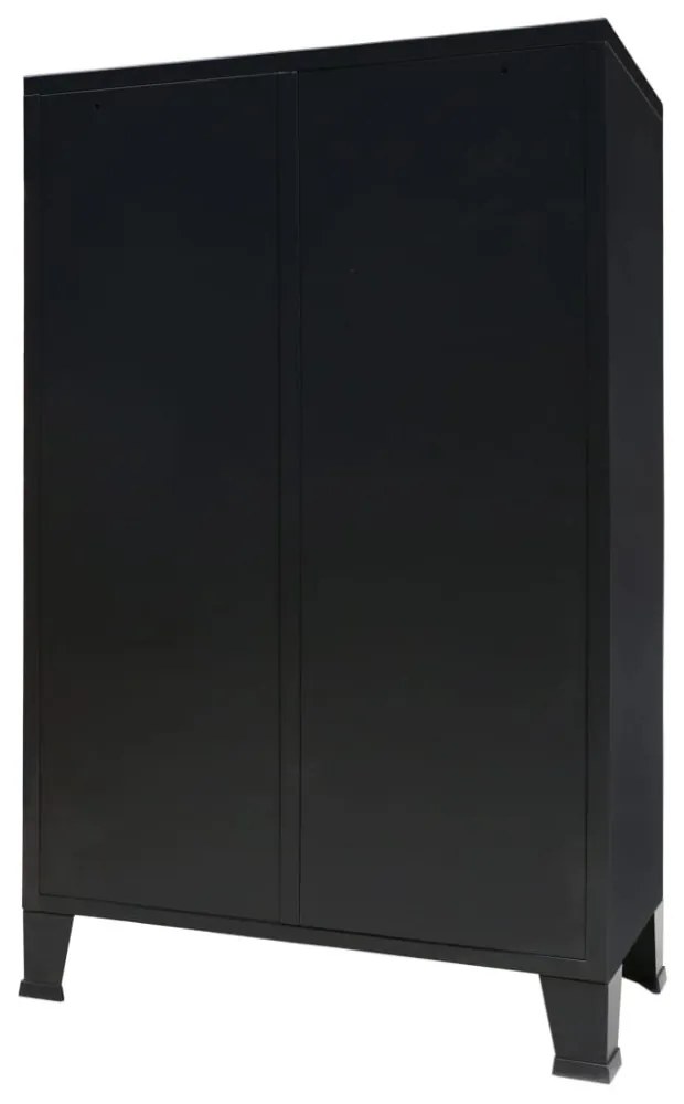 ipari stílusú fekete fém ruhásszekrény 67 x 35 x 107 cm