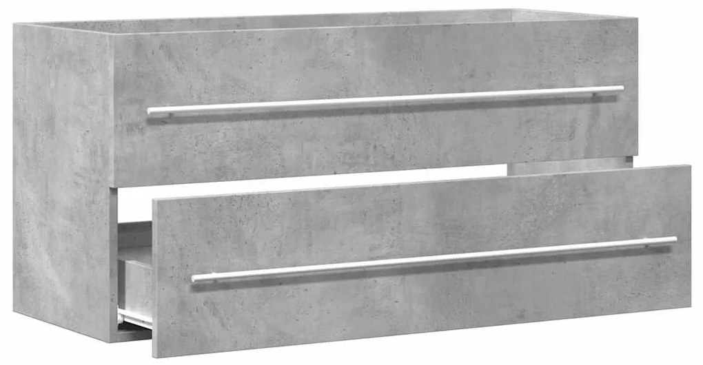 Betonszürke szerelt fa mosdószekrény 100 x 38,5 x 48 cm