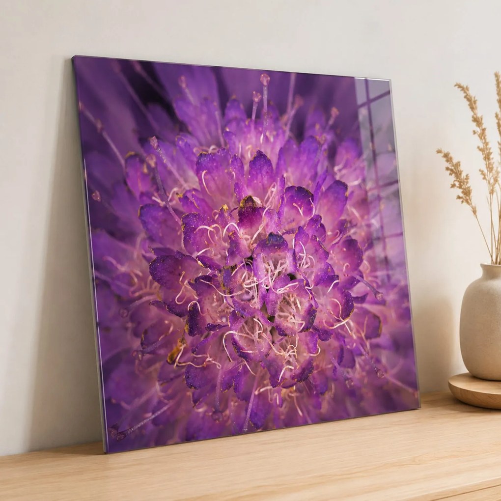 Üveg kép - Nagyváros piros toronnyal (70x50 cm)