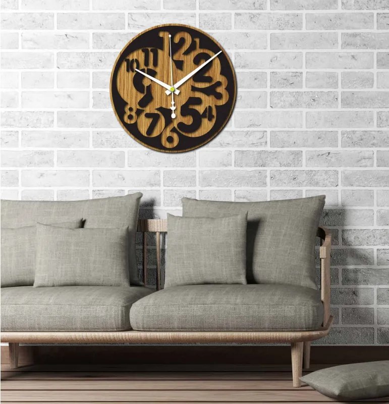 Sentop - Modern falióra szám HDKF019 MDF tölgy - fekete