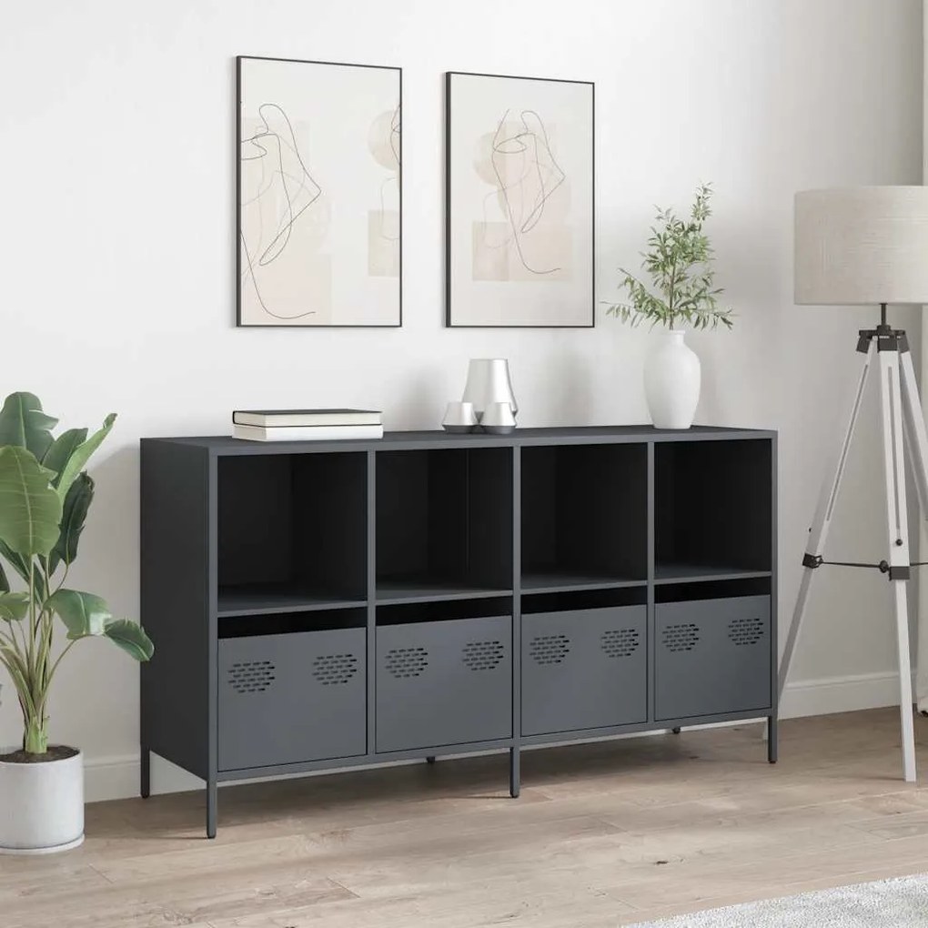 antracit hidegen hengerelt acél tálalószekrény 135x39x73,5 cm