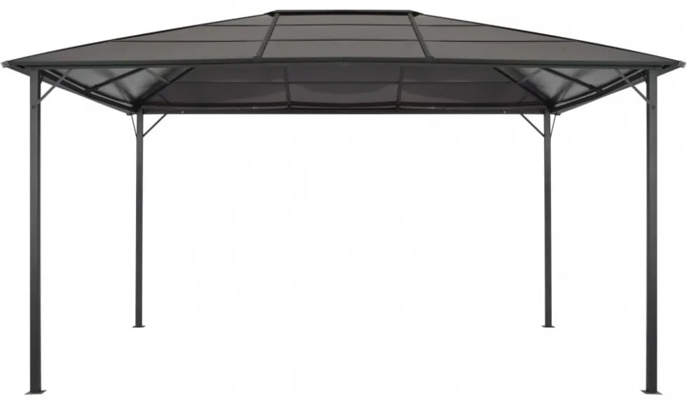 fekete pavilon alumínium tetővel 4 x 3 x 2,6 m