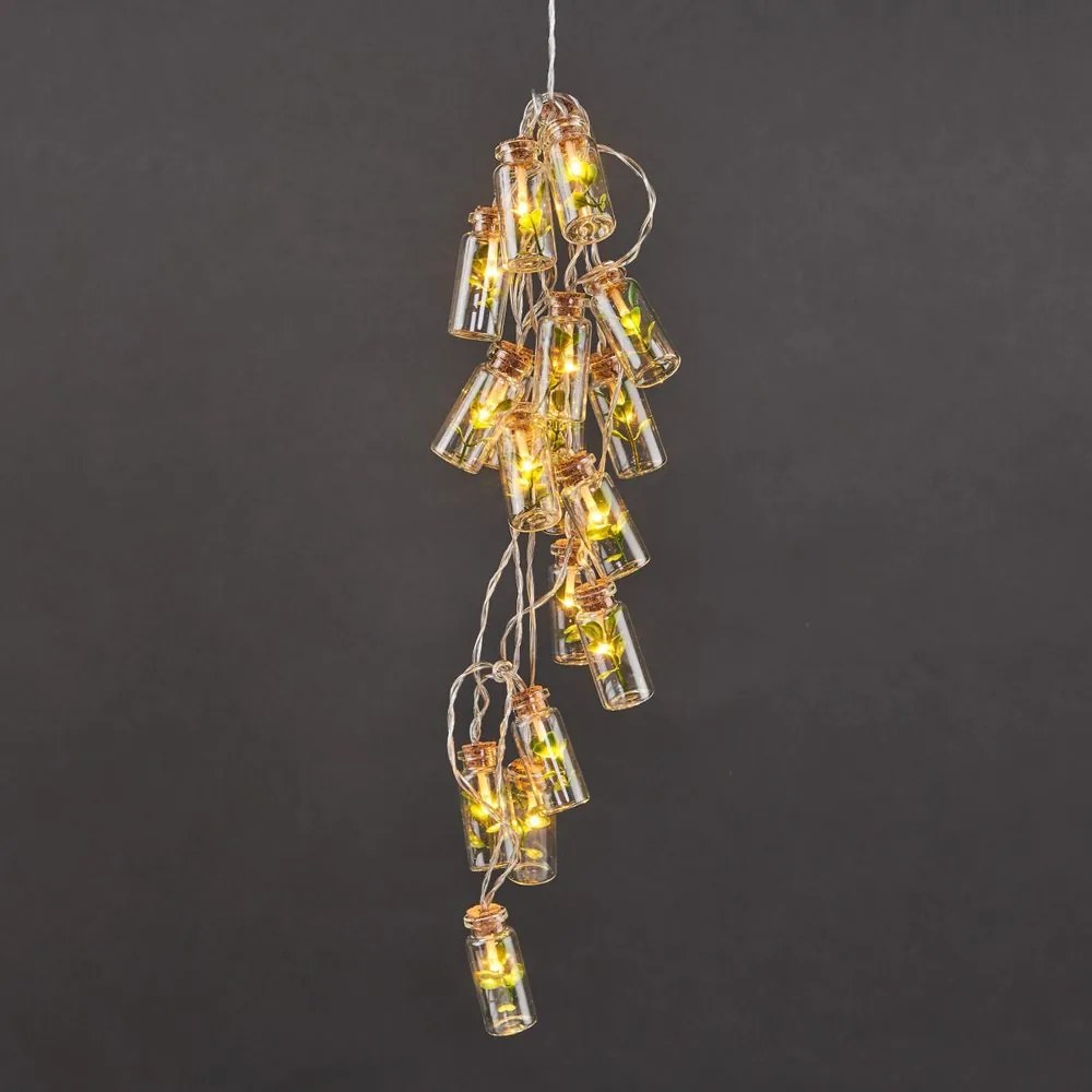 URBAN JUNGLE Led-es égősor, befőttes üveg / levél