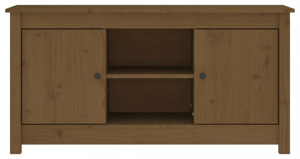 mézbarna tömör fenyőfa TV-szekrény 103 x 36,5 x 52 cm