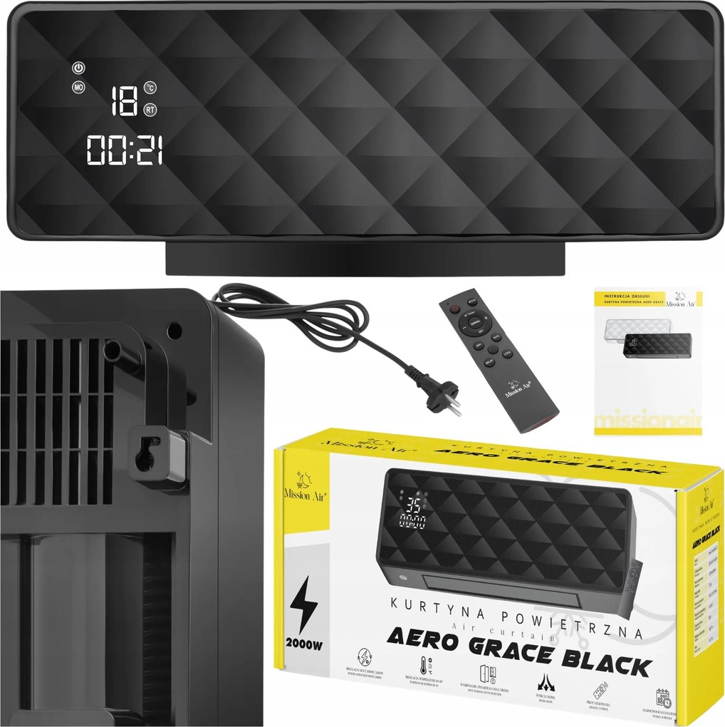 Légfüggöny energiatakarékos elektromos fűtőtest Pilot Timer 2000W