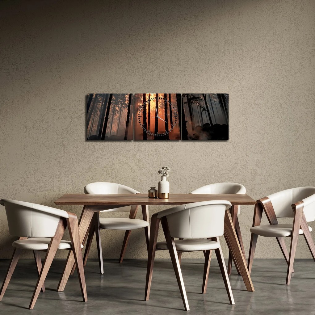 Sötét erdő képe (órával) (90x30 cm)