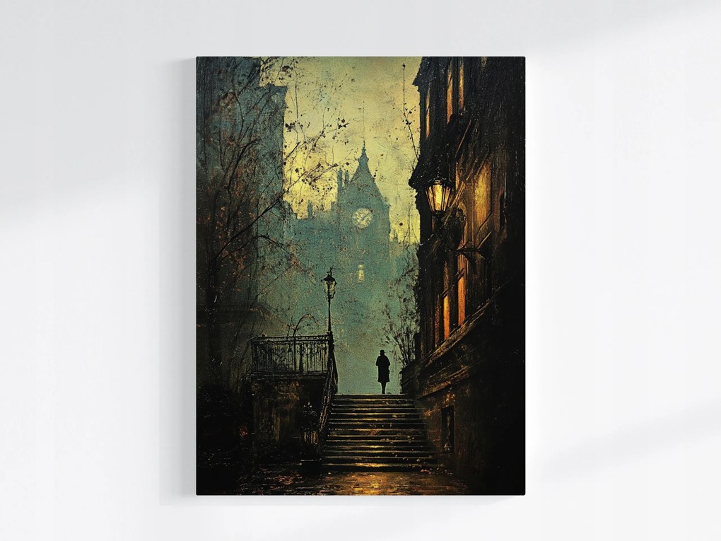 Canvas Vászonkép Sötét Utca Rejtélyes Figura Sikátor 75x100