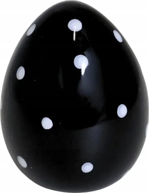 Húsvéti tojás fekete pöttyös nagy 18 cm