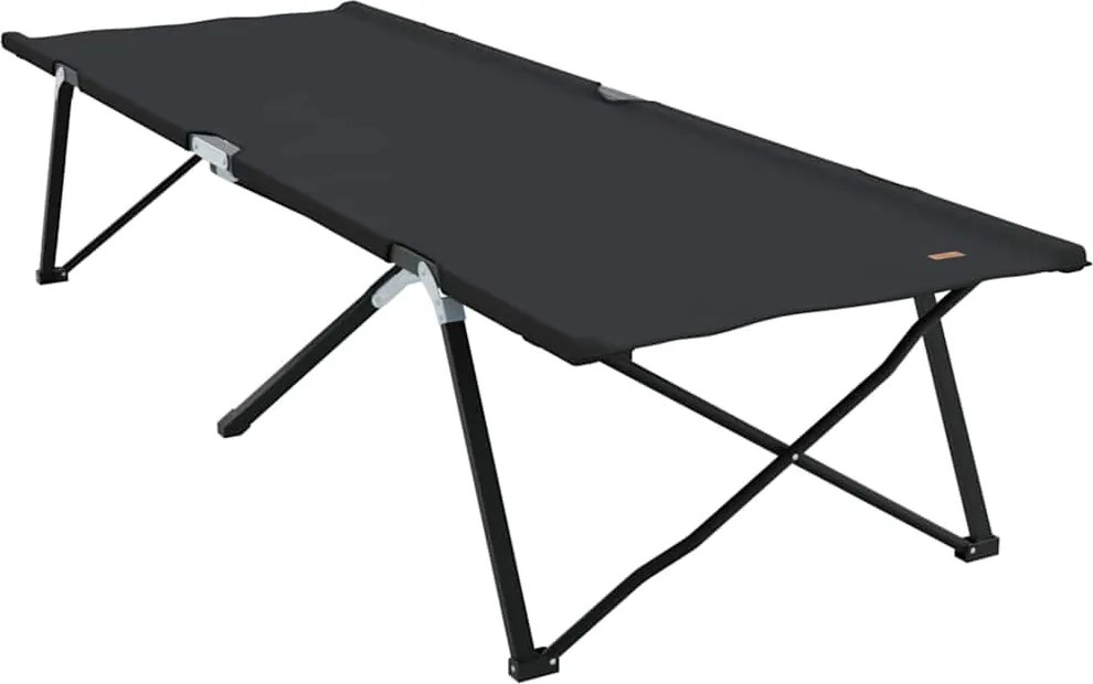 vidaXL Összecsukható Kemping Ágy Fekete 206 x 76 x 74 cm