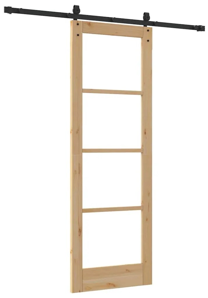 Egyszerű Csúszó Ajtó Barna 73.5 x 211 cm Fa és fém