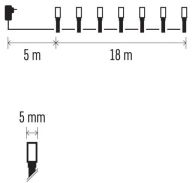 LED Karácsonyi kültéri lánc 180xLED/8 mód 23m IP44 hideg fehér
