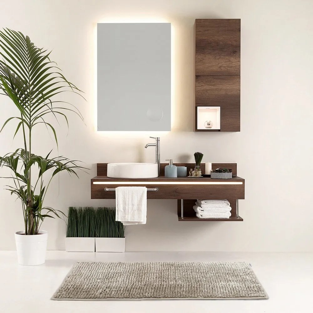Bézs fürdőszobai kilépő 70x120 cm Bati – Restilo