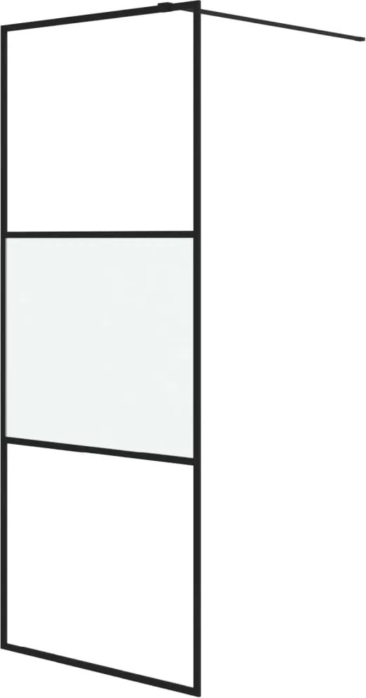 vidaXL fekete selyemmatt ESG üveg zuhanyfal 80 x 195 cm