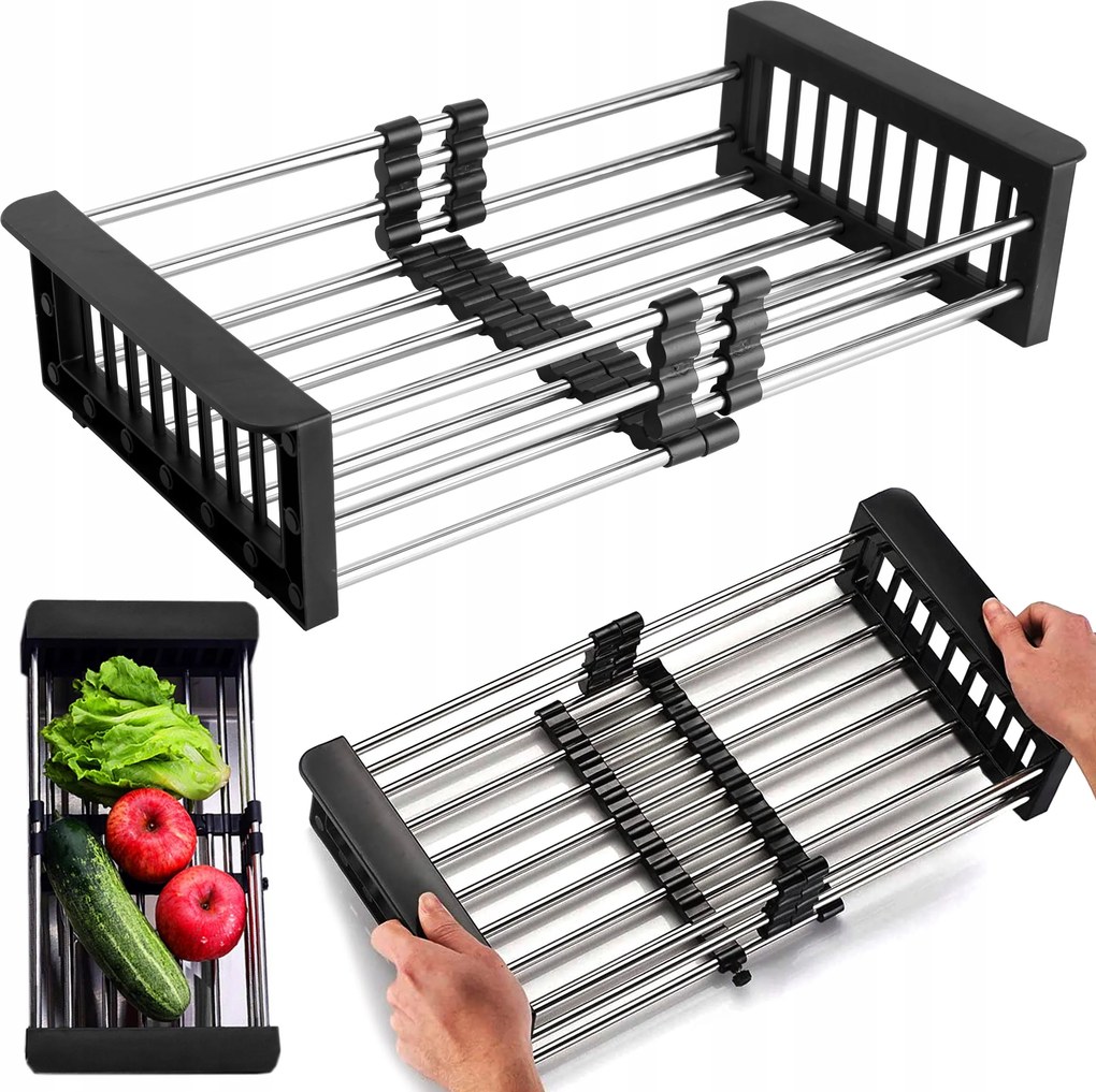 Mosogató Csepegtető Teleszkópos Szárítógép Kihúzható Konyhai Kosár