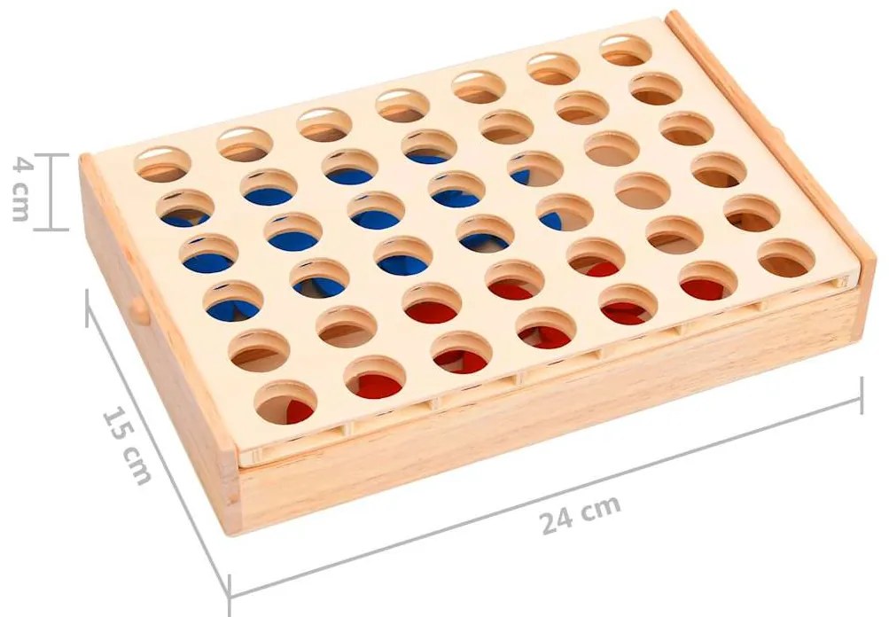 tömör fa 4 egy sorban játék 24 x 15 x 4 cm