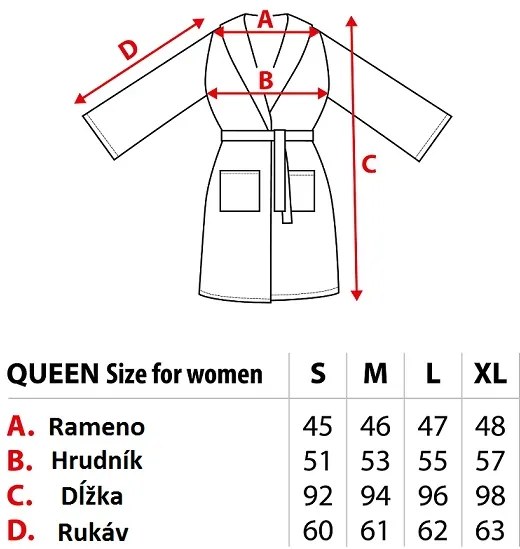 Queen mikroszálas fürdőköpeny rózsaszín TiaHome - M