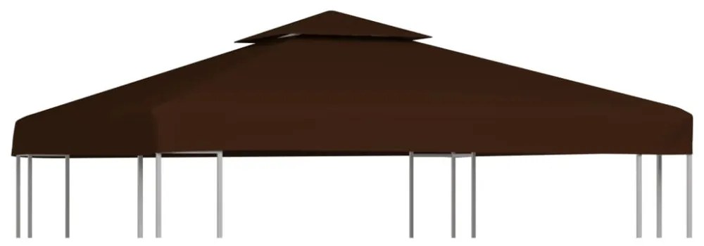 barna kétszintes pavilon tetőponyva 310 g/m² 3 x 3 m