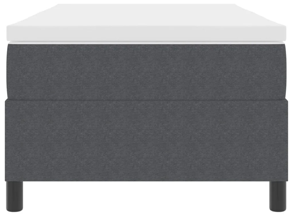 Boxspring Ágy Matraccal Sötét Szürke 100 x 200 cm Kordbársony