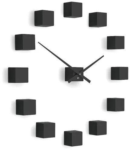 Future Time FT3000BK Cubic black Design falra ragasztható óra, átmérő 50 cm