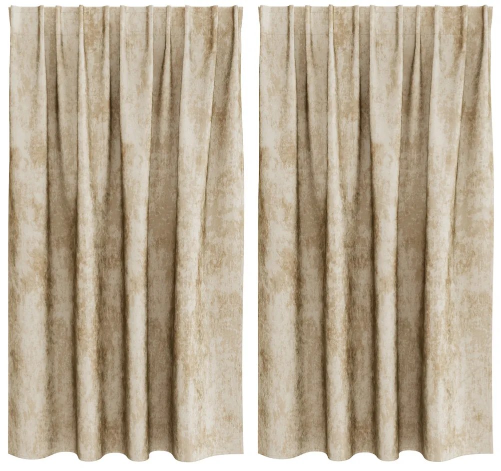 Selyemfüggöny 2 db gyűrűs függöny Krém 140x140 cm