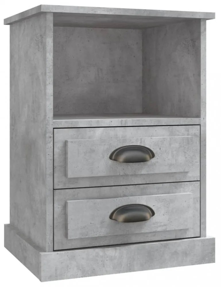 2 db betonszürke éjjeliszekrény 43 x 36 x 60 cm