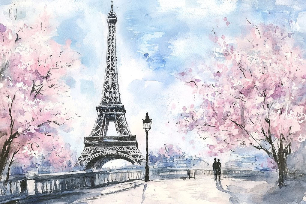 Fotótapéta Flizelina Kilátás Franciaország Párizs Eiffel-torony Tavasz 368x254 ragasztó