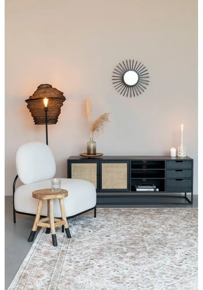 Fekete rattan TV-állvány 38x55 cm Guuji – White Label