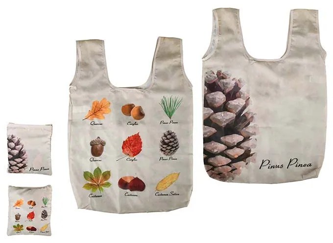 Összehajtható erdei mintás táska, 47 x 50 cm