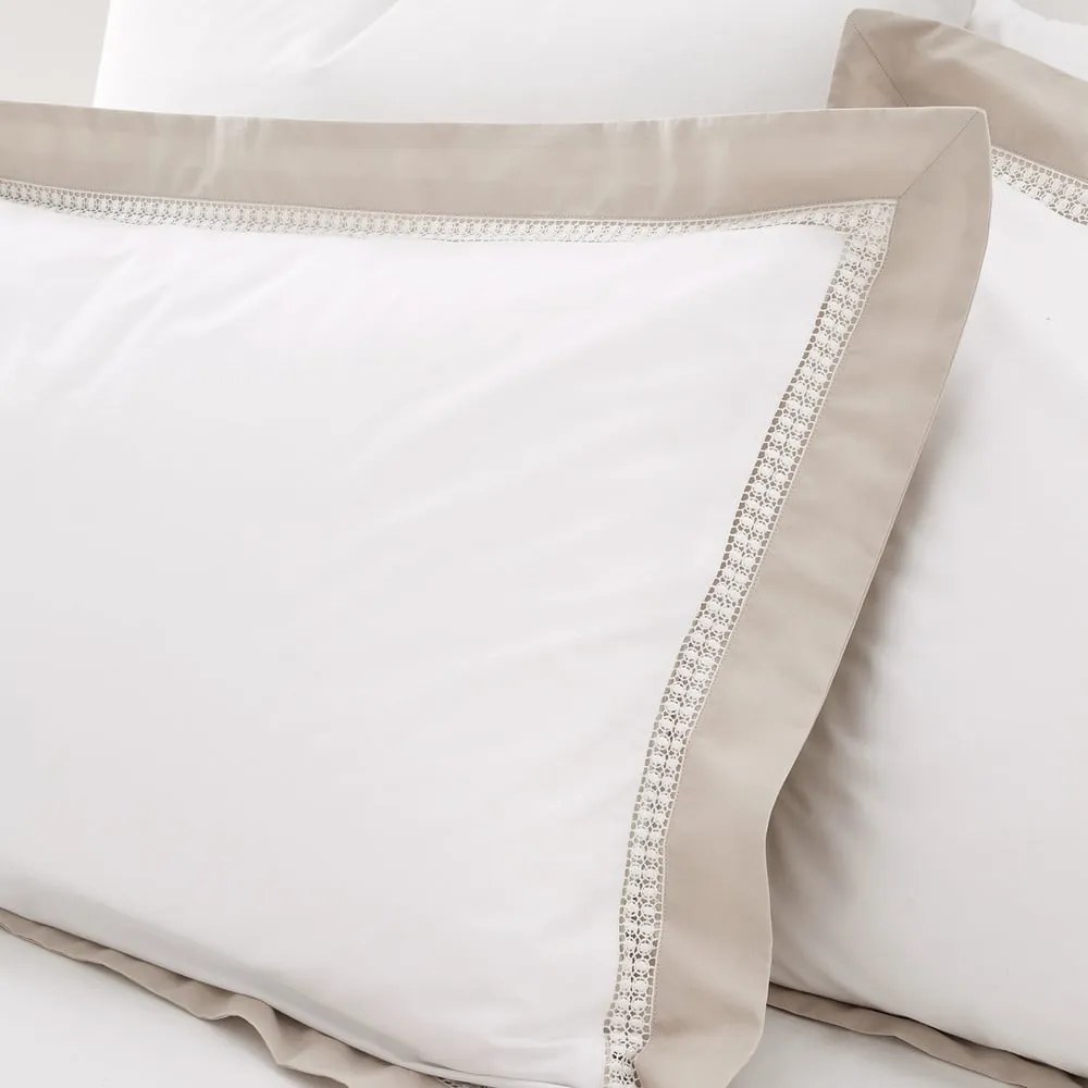 Fehér kétszemélyes pamut ágyneműhuzat 200x200 cm Oxford Lace – Bianca