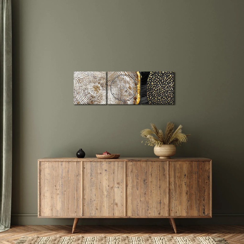 Kép - Fatörzs a kollázsban 2 (órával) (90x30 cm)