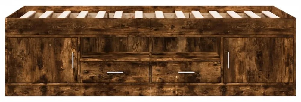 füstös tölgy kanapéágy fiókkal matrac nélkül 100x200 cm