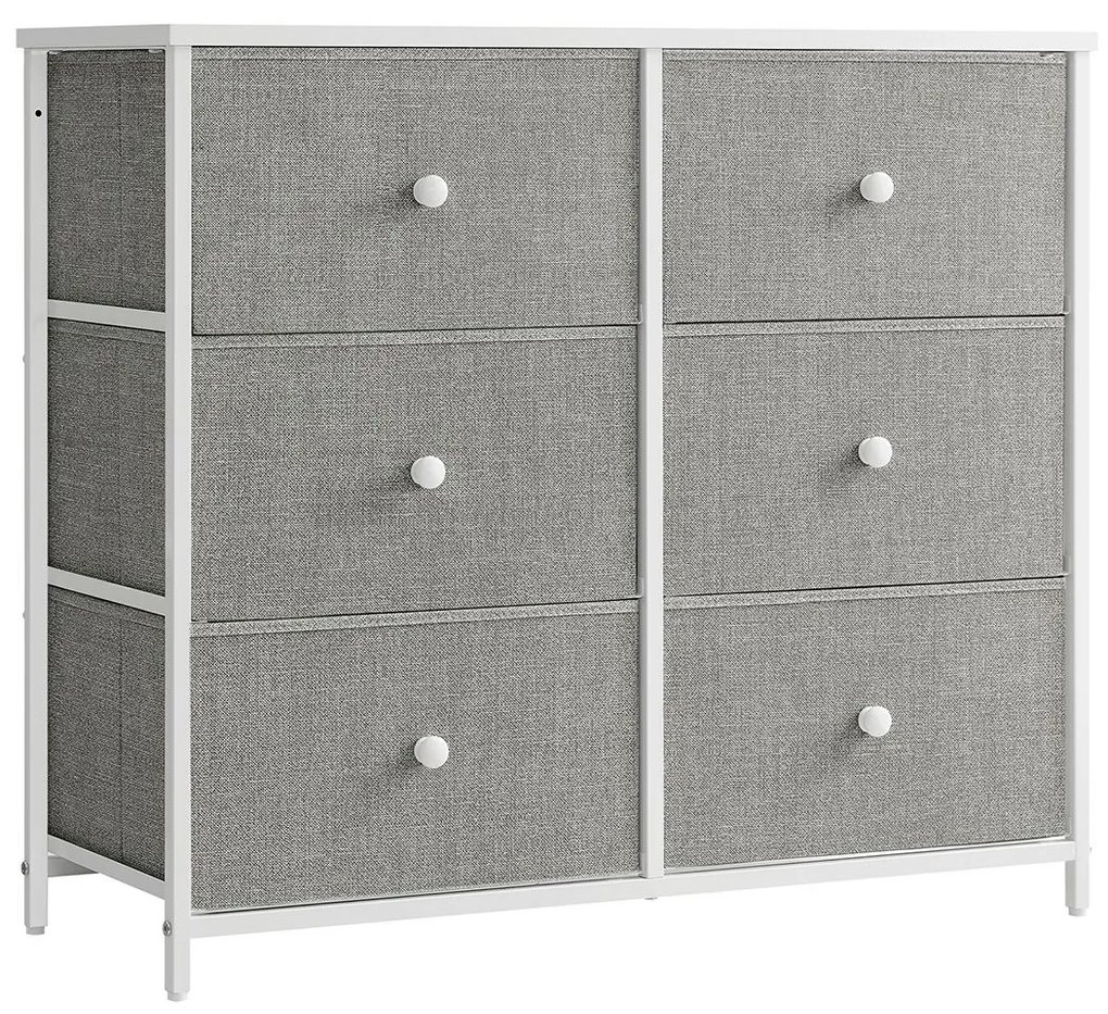 Komód fiókos tárolókkal HESTO 80x71 cm, fehér/szürke