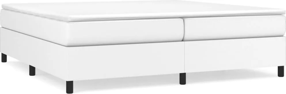 vidaXL fehér műbőr rugós ágy matraccal 200 x 200 cm