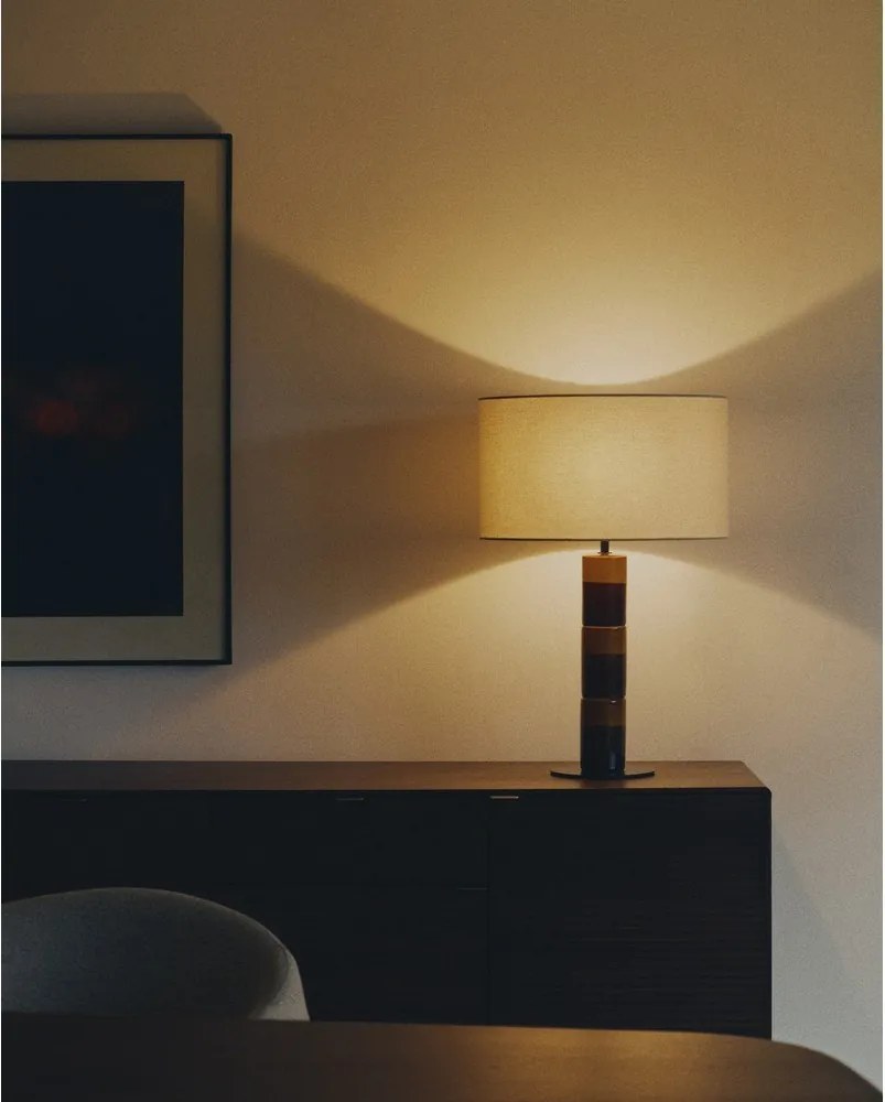 Asztali lámpa textil búrával (magasság 61,5 cm) Mavran – Kave Home