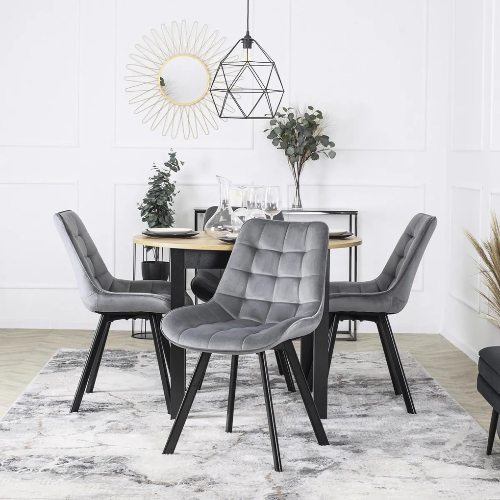 Szék szürke színben, bársony kárpittal. RICK