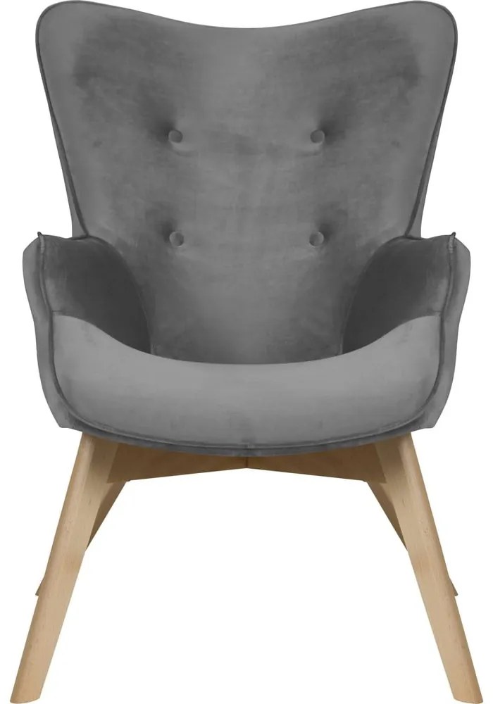 Szürke bársony fotel Niko – Ropez