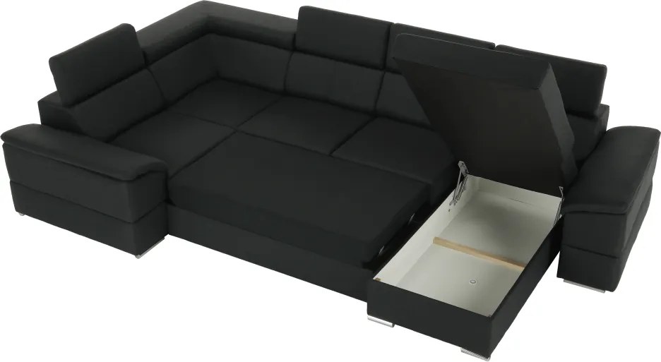 Ülőgarnitúra, sötétszürke, jobbos kivitel, SEGORIA ROH U