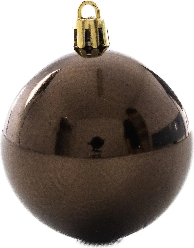 Borostyán műanyag gömb szett 6 cm 12 db