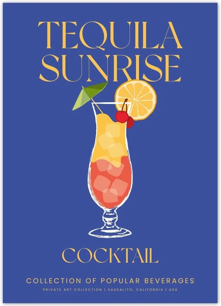 Poszterek 50x70 Ital Tequila Sunrise Alkoholos koktél
